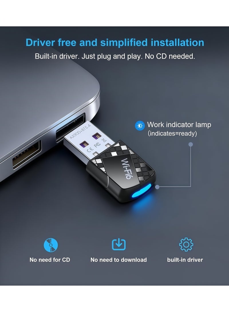أورييل جهاز 2 في 1: مستقبل WiFi لاسلكي مزدوج النطاق (2.4GHz/5.8GHz) بسرعة 900Mbps، ومستقبل Bluetooth (إصدار 5.4) — لا يتطلب تعريفات (Driver-Free) لأنظمة Windows 11/10، ويدعم خاصية التوصيل والتشغيل (Plug and Play). - Image 3